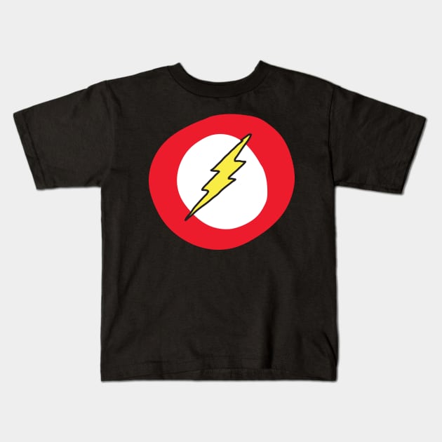 superhero lightning bolt logo Kids T-Shirt by nickemporium1